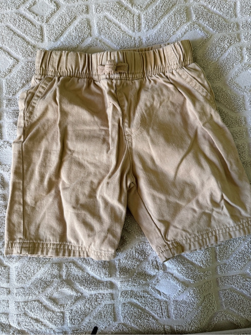 Kids Elastic-Waist Tan Shorts